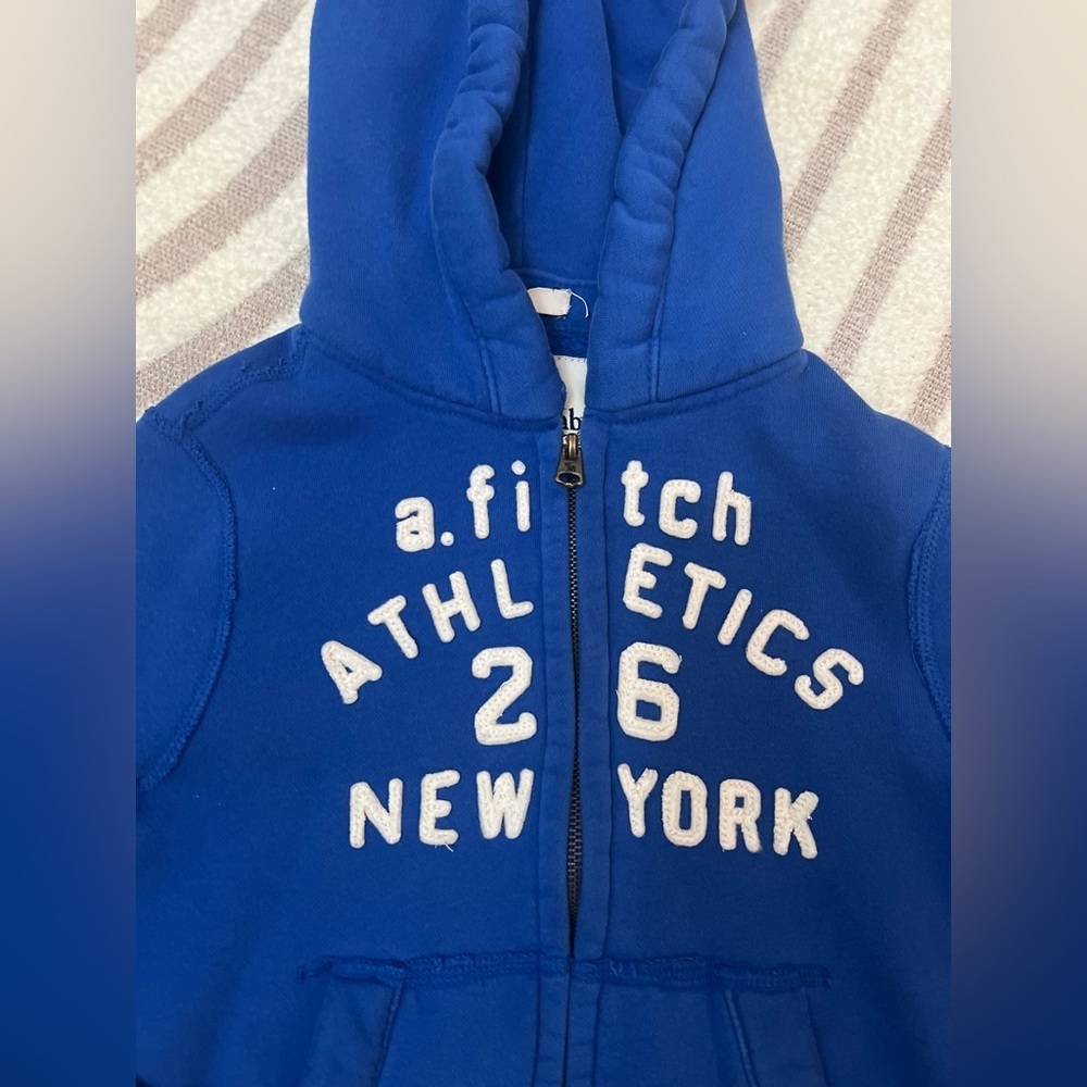 💙 Abercrombie Kids Blue Zip Up Jacket - Muscle Fit - Abercrombie & Fitch - Picture 4 of 7